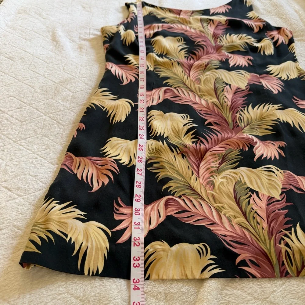 Reyn Spooner Vintage 90’s Hawaiian Black Dress Palm Leaf Casual Resort